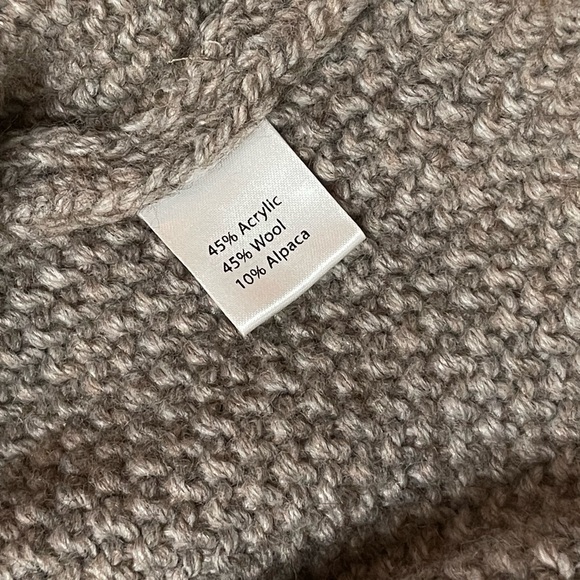 Italian Benedetta B. Taupe Alpaca Wool Scoop Neck Pullover Sweater - Picture 8 of 12